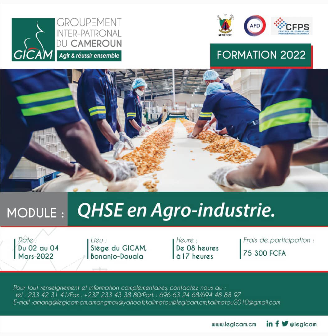 legecam_cm's tweet photo. [Formation QHSE en Agro-industrie]

De la qualité des produits fabriqués ou transformés à l’hygiène du site et des processus de transformation, la sécurité des collaborateurs sur les lignes de production ou encore la préservation de l’environnement,le chargé QHSE nécessite…⤵️1/3 https://t.co/8CdndhBfj5
