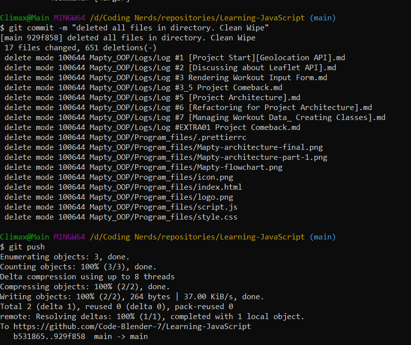 #100daysofcodechallenge 
Day 231 of 300
#javascript - Removed my project file. I decided to do it all over again.
It is worthless to fix the issue because the code structures are complicated and I can't even find a way to fix the bugs after a long hiatus.