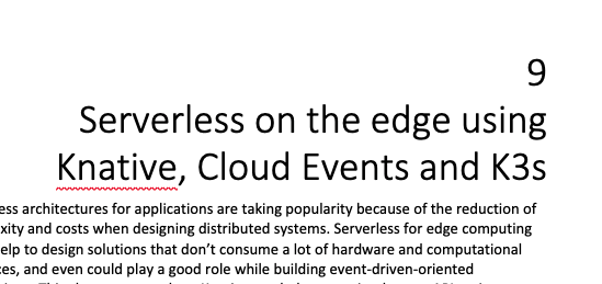 Chapter done for revision #knative #cloudevents #k3s #EdgeComputing