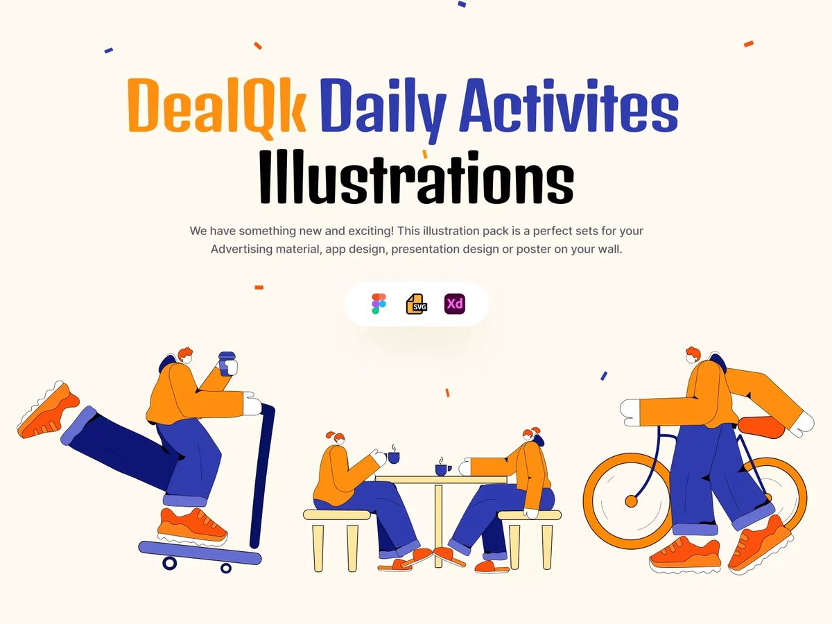 DealQk Daily Activities Illustrations
Download from:uihut.com/design/illustr…

Download 17,000+ Design Resources from UIHUT.
Get 1-Year Access only for $89 with 50% off. (Regular Price $188)

 #illustration #illustraiondesign #vectorillustraion #uidesign #uiuxdesign #design