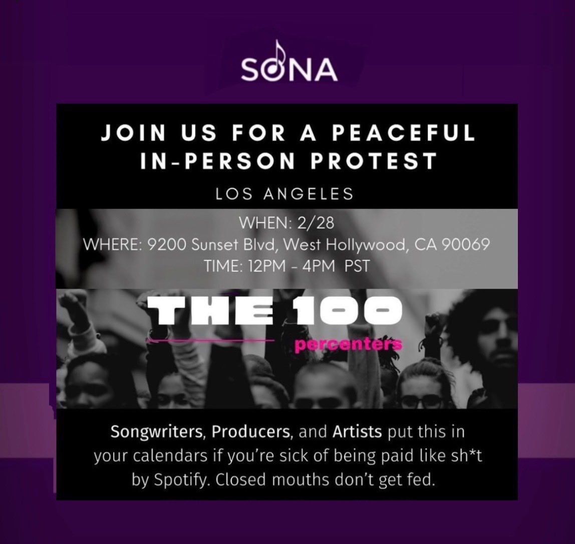 PamSheyne's tweet photo. Songwriters, artists and producers. Please show your support. ⁦@wearesonaLA⁩ ⁦@100percenters_⁩ https://t.co/GjTkJagVHD