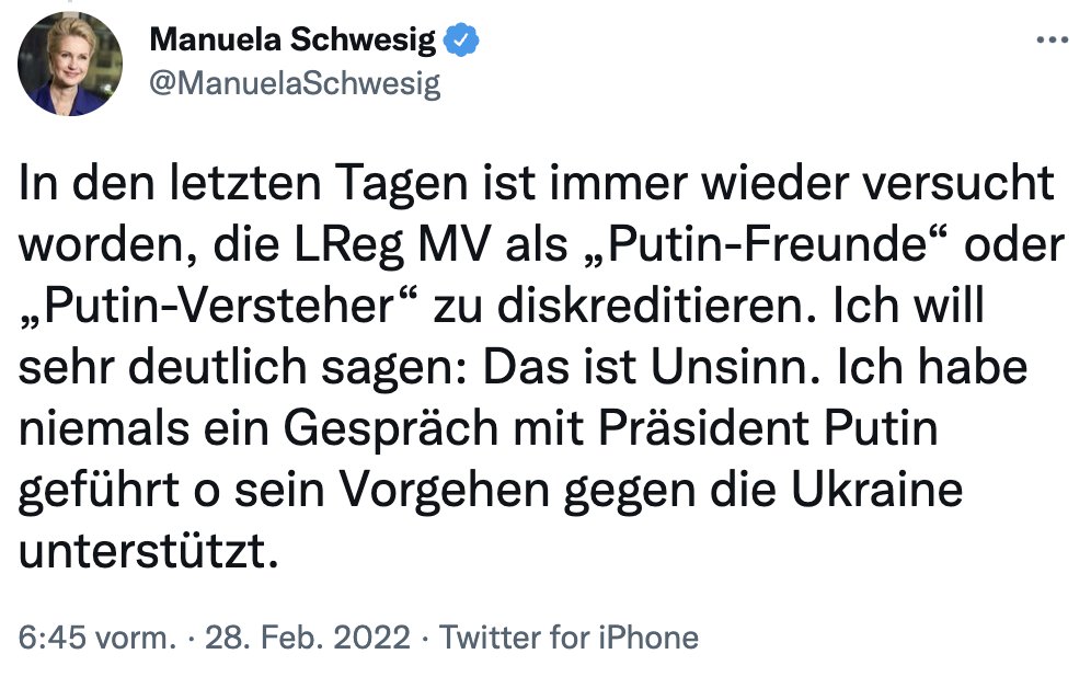 jep_'s tweet photo. In der Ukraine kämpfen die Menschen um ihr Leben, um ihr Land, um die Demokratie. In Mecklenburg-Vorpommern kämpft die Regierungschefin um ihre Karriere. Wie sie es tut, ist würdelos #schwesig https://t.co/0UMeR6RO5h