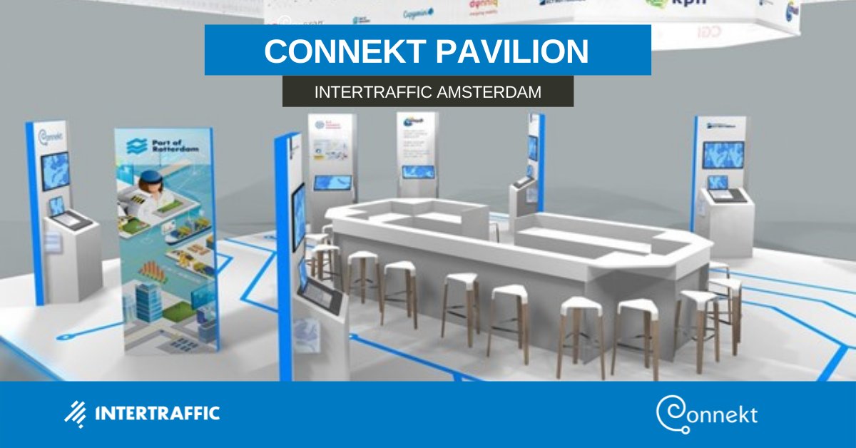 Van 29 maart t/m 1 april vindt in Amsterdam weer de Intertraffic plaats. Wij zijn aanwezig met het Connekt Pavilion in de Smart Mobility hal. Zien we je daar?