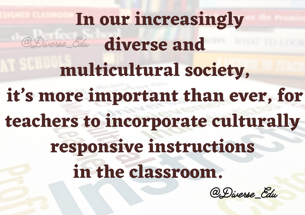Diverse_Edu's tweet photo. The way we educate our new generation, must change to address the realities of todays students' who come from very diverse backgrounds & experiences.
#CulturallyResponsiveInstruction #CulturallyResponsiveClassroom #StrengthenIdentities #promoteEquity #SupportingCriticalThinking https://t.co/0eV3NzwP7Y