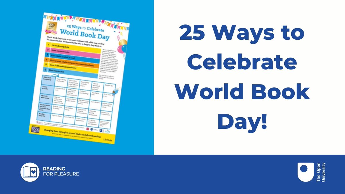If you're stuck for what to do this Thursday then take a peek at some of these fab ways to celebrate #WorldBookDay 📚

👉 ow.ly/SY4R50I3sMK

We were delighted to contribute to this list along with <a href="/clpe1/">CLPE</a> &amp; <a href="/Literacy_Trust/">National Literacy Trust</a> - we hope you find it useful! #WBD