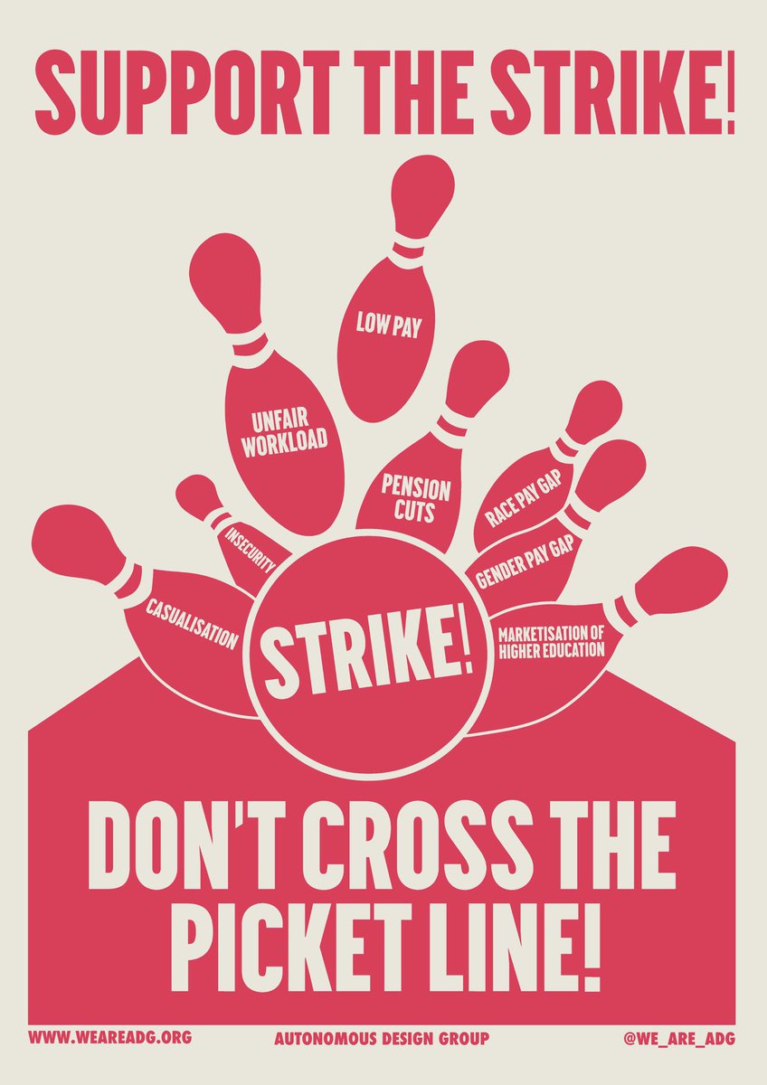 Solidarity this morning to all those of you out for 3 more days, in what is already a tough week. Take care. 

If you’ve not been striking, it’s not too late to join (ucu.org.uk/join). 

If you can’t strike, don’t cross the #digitalpicket. 

#UCUstrikes #OneOfUsAllOfUs