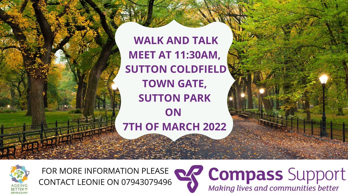 Walking is simple, free and one of the easiest ways to get more active, lose weight and become healthier. 

Join our Walkie Talkies at Sutton Town Gate at 11:30am on Monday 7th of March for a gentle stroll and a natter!