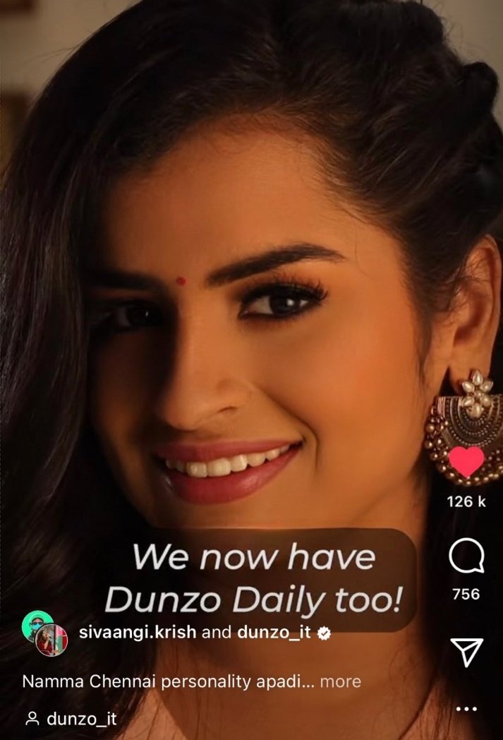 Am I the only one watching her #DunzoDaily advertisement in repeat whenever getting a break time?I am too much addicted with her expressions & voice in this advertisement❤️😁! Oru advertisement’a ippudi repeat mode’la paaka vechuttiyae @sivaangi_k 😍? #Sivaangi