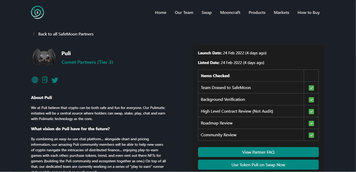 Puli ready to change lives.The first Inu to be listed on safemoon swap.... Buy now or cry later for real.discord.com/invite/puli
#SAFEMOON #SAFEMOONARMY