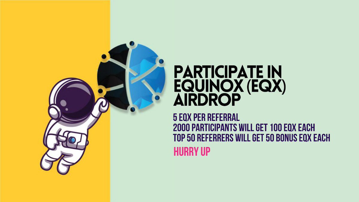 Goodies for the community. Join the Airdrop now, logon to our telegram community t.me/eqxcommunity for more information. $EQX #eqxforbusiness #Binance #cryptocurrency #RideTheMoon <a href="/elonmusk/">Elon Musk</a> <a href="/cz_binance/">CZ 🔶 BNB</a>