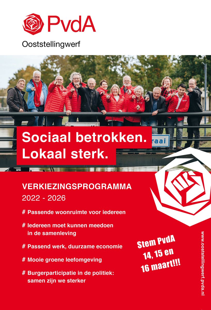 Sociaal betrokken. Lokaal sterk.🌹
Met passie zetten wij ons in voor alle Stellingwervers. Meer kansen, meer delen👇ooststellingwerf.pvda.nl/verkiezingspro…