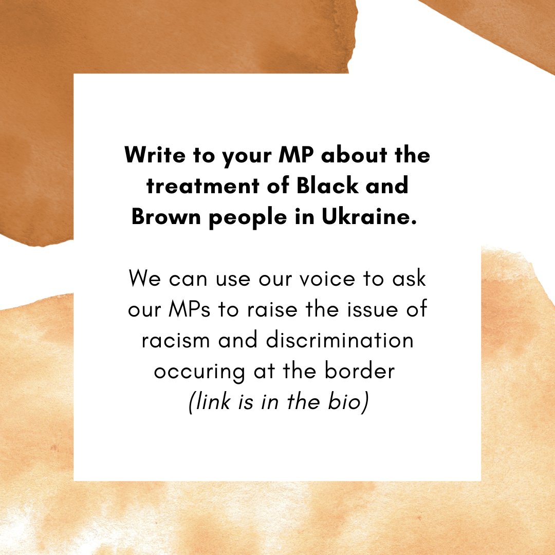 ZayZee00's tweet photo. Write to your MP about the plight of Black and other ethnic minority people at the Ukrainian Borders. 

Let's assist all of the people on the ground and play our part!

https://t.co/5DTK29Iq3M https://t.co/OJCNzKpbb3