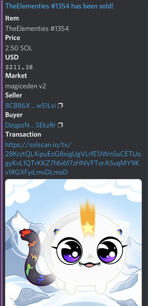 ElementiesNFT's tweet photo. This cute #elementies #nft went  for 2.5 #Sol on #MagicEden. ♥️💜💙 #p2e https://t.co/XNROBXvzHN