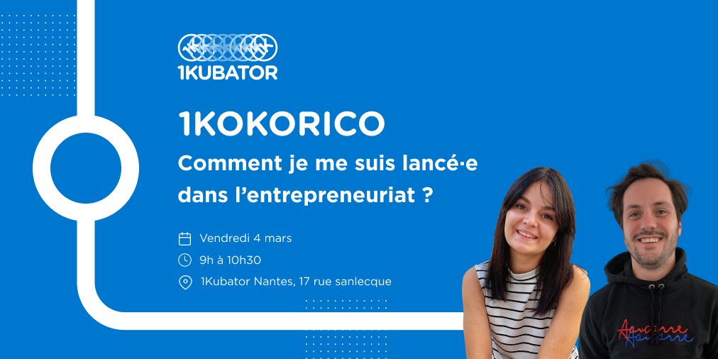 tlelievre44's tweet photo. RDV vendredi à 9h chez 1Kubator pour le prochain 1Kokorico, vous pourrez rencontrer @PaulineBrajeul du projet #Francis et Cesario du projet #Agrinovateur qui répondront à toutes vos questions sur 1Kubator et leur projet #startup
Inscription : https://t.co/pZWwcRIM4w https://t.co/5jgbYS2Jd2