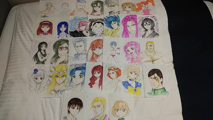 1月生まれのキャラらくがき。
2月生まれの人達もとっとと描いて、3月生まれは誕生日当日に描いていけるようにと思ってたけど、無理。
まだ半分の15日までしかかいてねぇ。
週末には追いついて来週から当日に祝えるように頑張ろう。 