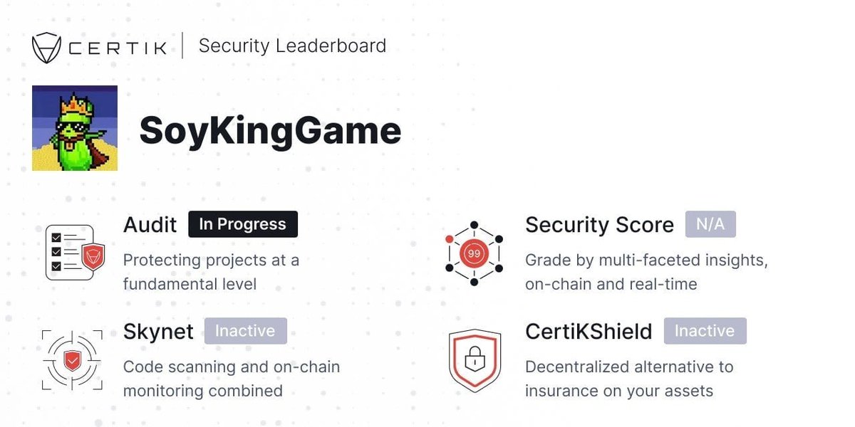 New #airdrop: SoykingGame
Reward: 600 SKG (~$6)
News: CertiK
Distribution date: March 31th

🔗Airdrop Link: t.me/SoykingGameAir…