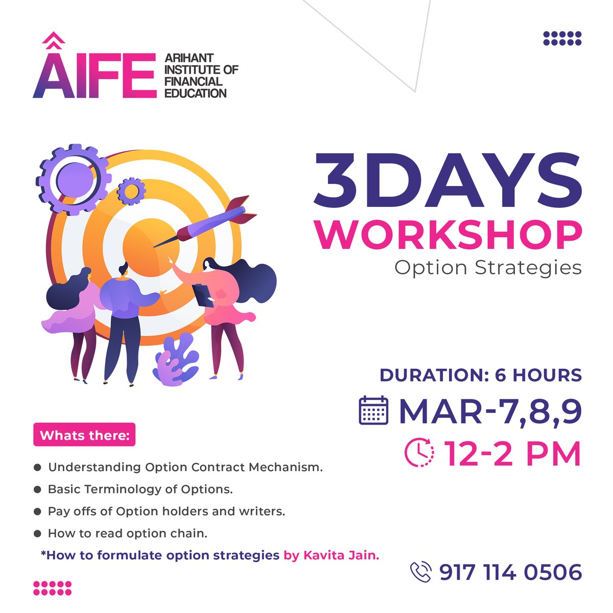 Learn how to trade in options for optimum returns, formulate option strategies to limit risk. Join AIFE  perfectly design 3 days workshop starting from March 7. 

To inquire more click here: https://t.co/8bG3HMMVgG

Visit Website: https://t.co/jga5zMEBnm

@kavitadeepeshj1 https://t.co/rEK1bmgM5e