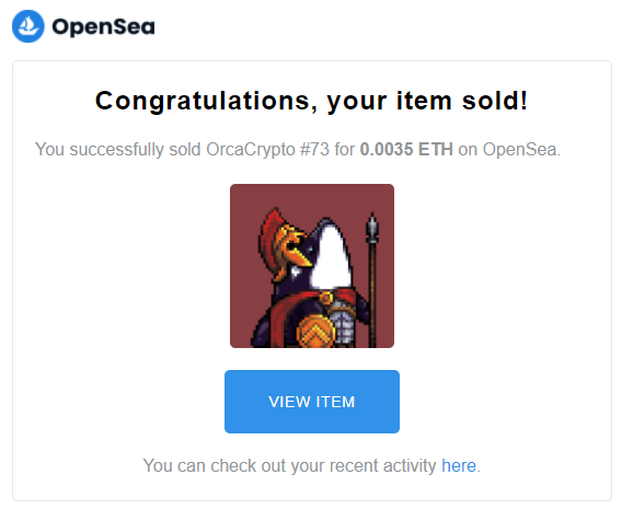 orcadripsociety's tweet photo. #OrcaCrypto #73 Sold!
Big thank you for the awesome collector, @VancityNft for adopting the spartorca, also for supporting me ❤
Also please check discord, I have improve the community environment, and content :
https://t.co/oVm1LHqEPv
#NFTSold #NFTs #NFT #openseanft #Sold https://t.co/Rat8ZDkKCT