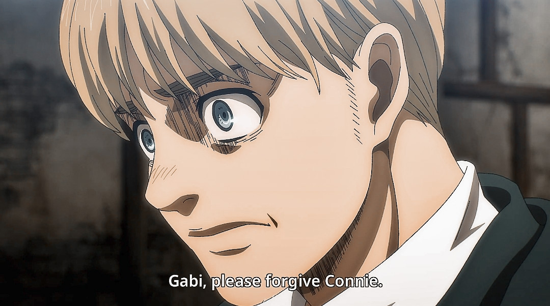 wirelightss's tweet photo. #AttackonTitanFinalSeason 
non lo so, c'è qualcosa di questa scena che voglio sottolineare.
è stata veloce, ma c'è qualcosa che mi ha lasciato e che volevo condividere.

"gabi, please, forgive connie"
non riesco a dimenticare questa frase che, in realtà, può sembrare banale
+ https://t.co/Or8hl9oTGx