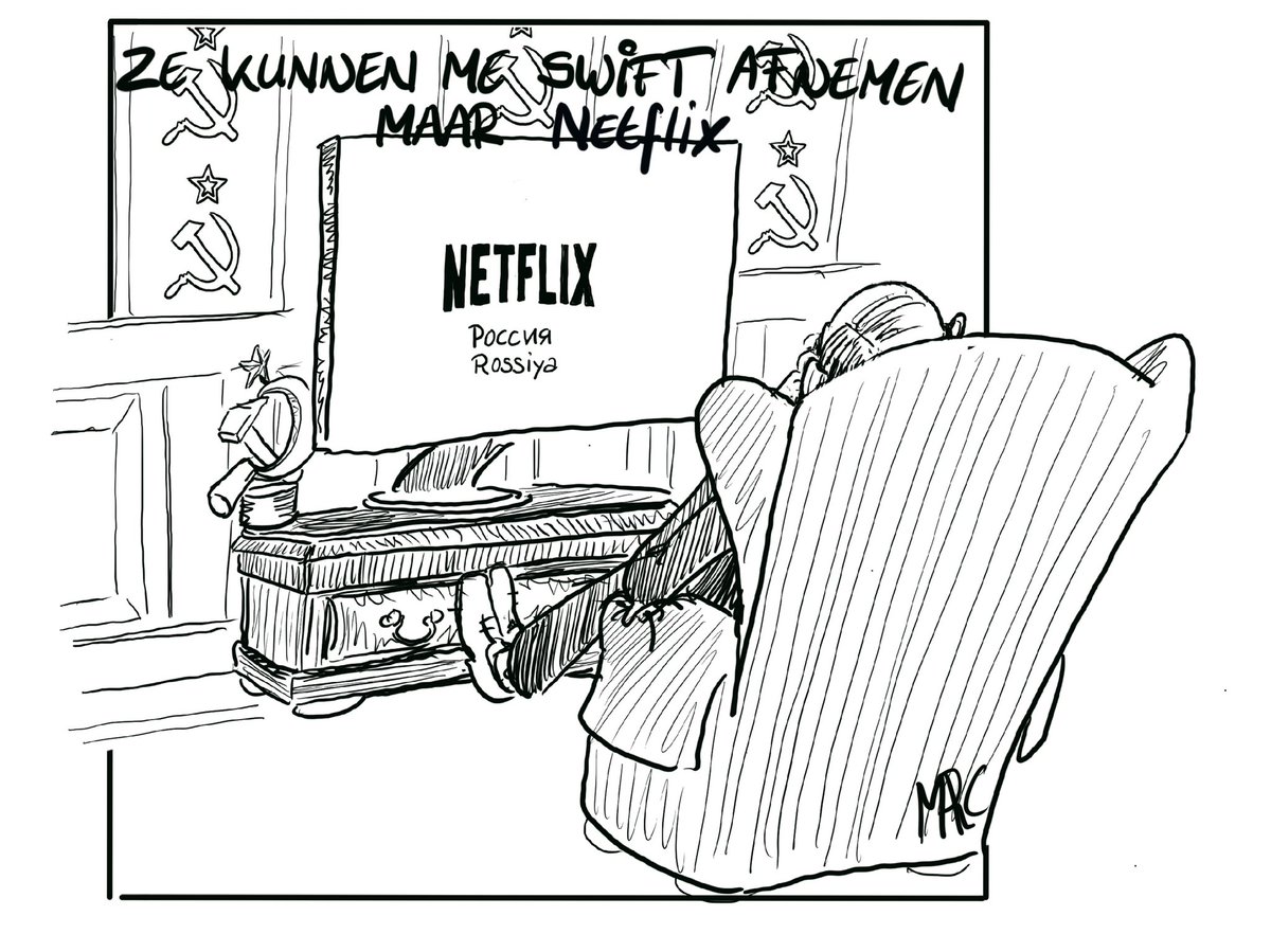 marcjanjanssen's tweet photo. #Netflix is niet van plan de #StreamingServices in #Rusland te stoppen.

Gelukkig heb ik keuze in  streamingdienst. 

#PencilPutinOut @netflix #Putin #Ukraine https://t.co/bGNVg80fKu