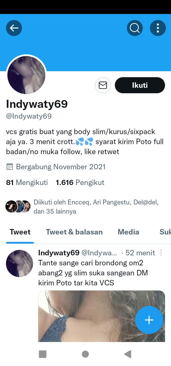 baip22's tweet photo. Hai mba @Indywaty69 ngefans ya sama aku, sampe foto profil dan fotonya pake punya aku wkwk https://t.co/WhsoGL6vPu