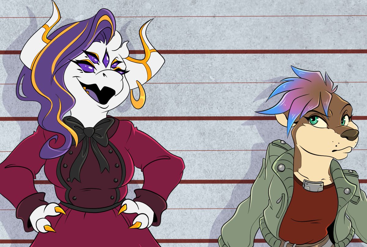 RetrosComs's tweet photo. Commission for @Sciferthebox of his and his friend's #Cosmopunk characters. :D https://t.co/S4rMIKV2fU