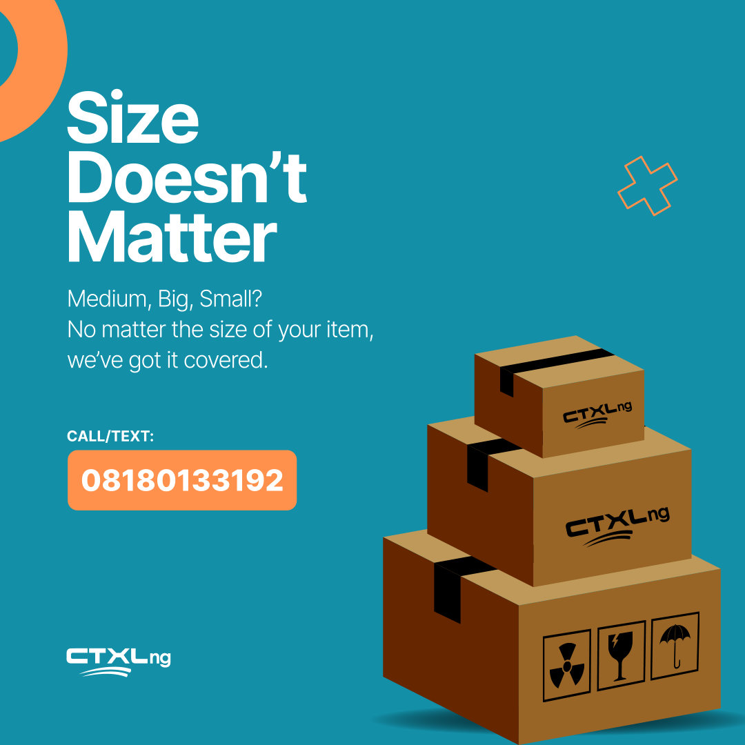 ctxlng's tweet photo. It's another week to remind you that the size of your shipment doesn't matter. Ctxlng has got you covered.

Call/Text: 08180133192

#ctxlng #deliveryservice https://t.co/0YiXAO2FuQ