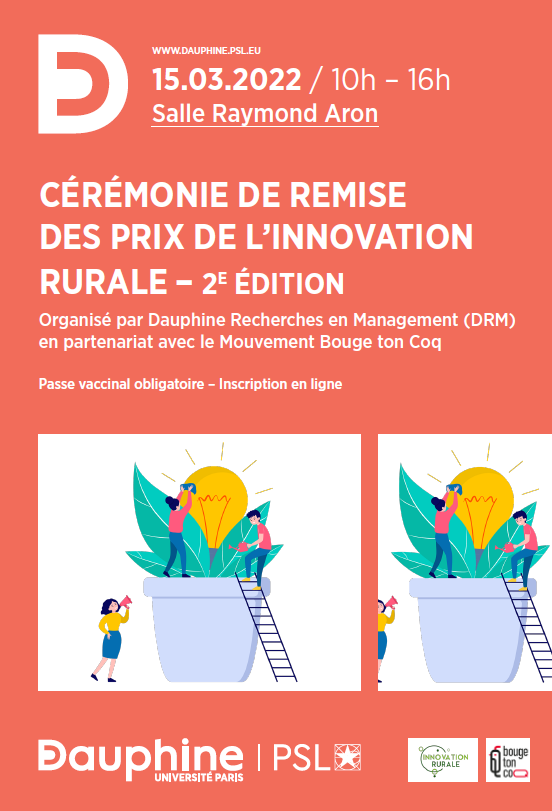 DrmDauphine's tweet photo. Créé par @Paris_Dauphine-@psl_univ en 2021, le #Prix de l'#Innovation #Rurale (@PrixRurale) distingue les innovations qui ont un impact fort sur le quotidien des habitants et professionnels du monde rural.
Les trophées du Prix 2022 seront remis mardi 15 mars 2022 de 10h à 16h. https://t.co/Gi0grmVIqt
