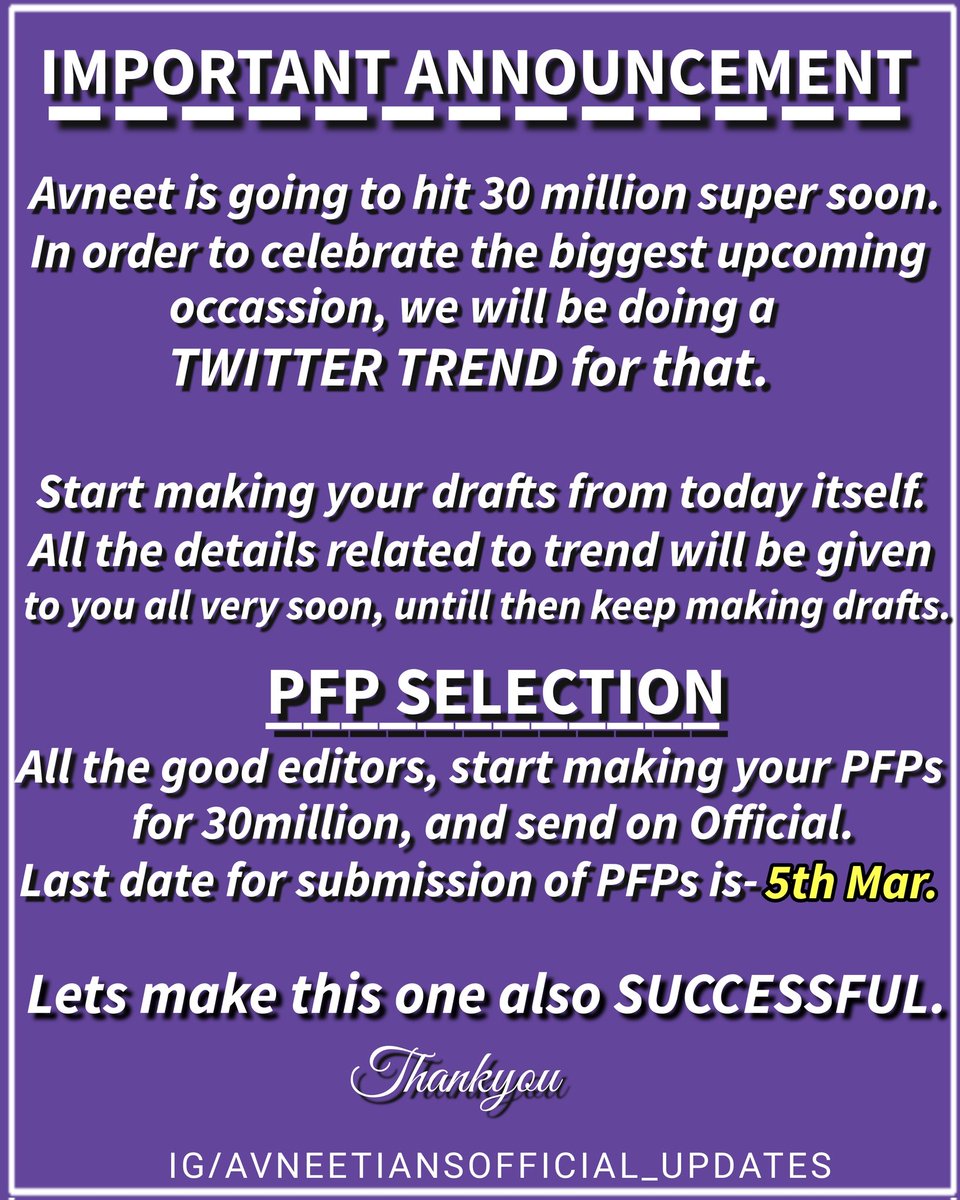 𝓗𝓸𝓾𝓻𝓵𝔂 𝓐𝓿𝓷𝓮𝓮𝓽 𝓚𝓪𝓾𝓻 💕 (@avneetkaur_infl) on Twitter photo Lets get ready for this too...
Keep making drafts untill then...
<a href="/iavneetkaur/">Avneet Kaur</a>
#avneetkaur #avneetians #TikuWedsSheru #AvneetKaurAsTiku #Trending #Explore Lets get ready for this too...
Keep making drafts untill then...
<a href="/iavneetkaur/">Avneet Kaur</a>
#avneetkaur #avneetians #TikuWedsSheru #AvneetKaurAsTiku #Trending #Explore