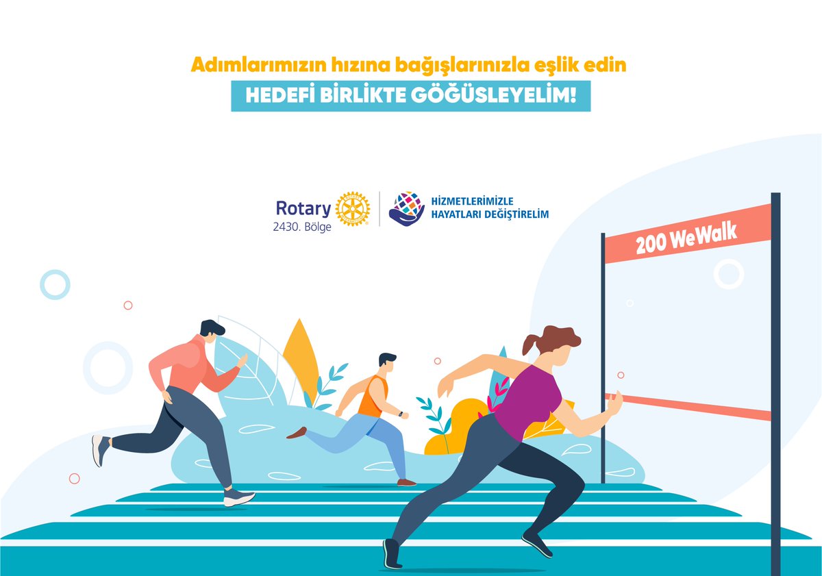 Runrotarycom's tweet photo. Hedefleri engelleri aşar gibi aşıyoruz, YENİ HEDEFİMİZ 200 WeWalk 🏃‍♀️🏃
#RunRotary #Runtalya #WeWalk #YGA #Rotary2430 https://t.co/Qk42qHH8Qn