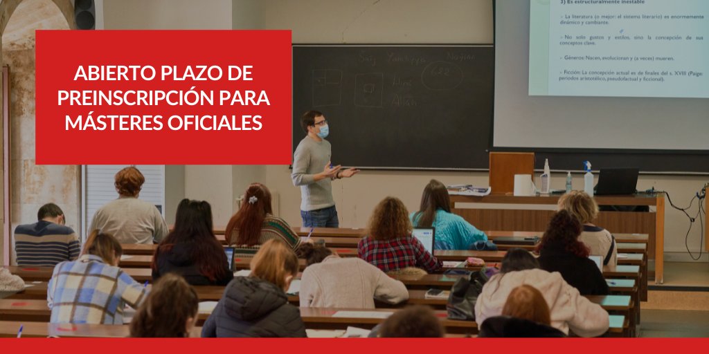📣 Abierto el plazo de preinscripción para Másteres Oficiales en la Universidad de Salamanca. 

🗓️ Plazo único y obligatorio de presentación: del 1 de marzo al 20 de julio de 2022. 

Elige entre 75 #másteres de todas las áreas del conocimiento. 👉 usal.es/acceso-preinsc…