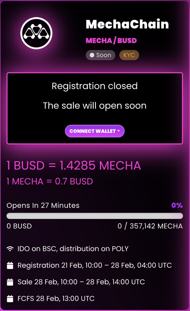 OfficialBLOKPAD's tweet photo. Sale will open in less that 30 mins! Good luck to all @MechaChain!! 🔥🚀❤️ https://t.co/uAvFn61X04