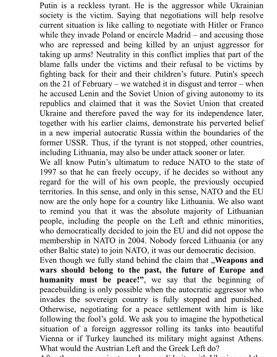 paulmasonnews's tweet photo. Statement from Lithuanian left in defence of Ukraine ... https://t.co/Yev1nrKZ4f