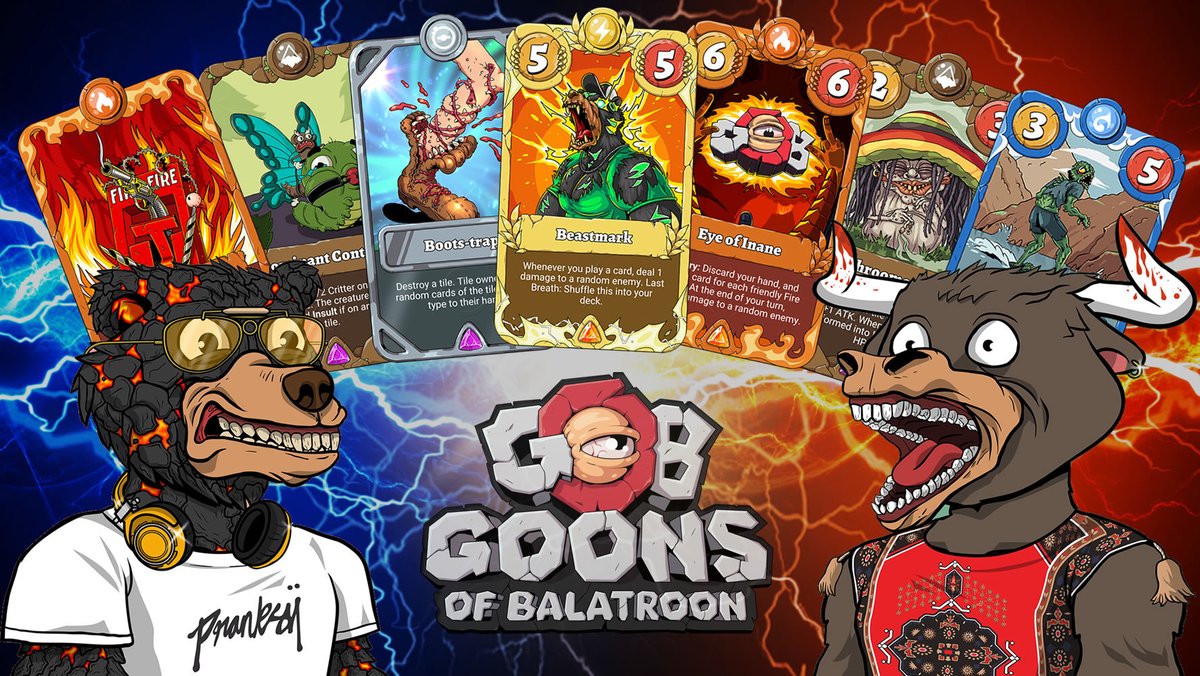 DegenGuild's tweet photo. Goons Of Balatroon: #P2E trading card game.
A wild, crazy metaverse to play and earn crypto.

· 9696 sold NFT collection ·
· 70k Genesis card packs ·
· $GOB token ·

👇 GET A @GoonsNft 👇
https://t.co/YjTy3KD6eI
  
A thread 👇(1/4) https://t.co/QRKRhzCjFI
