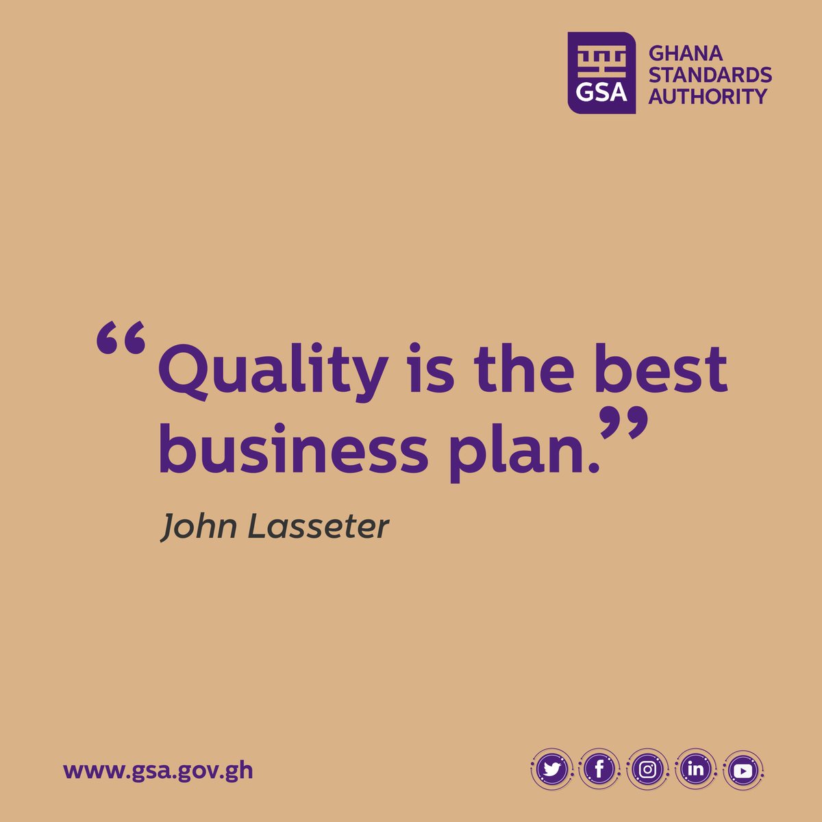 who said quality is the best business plan