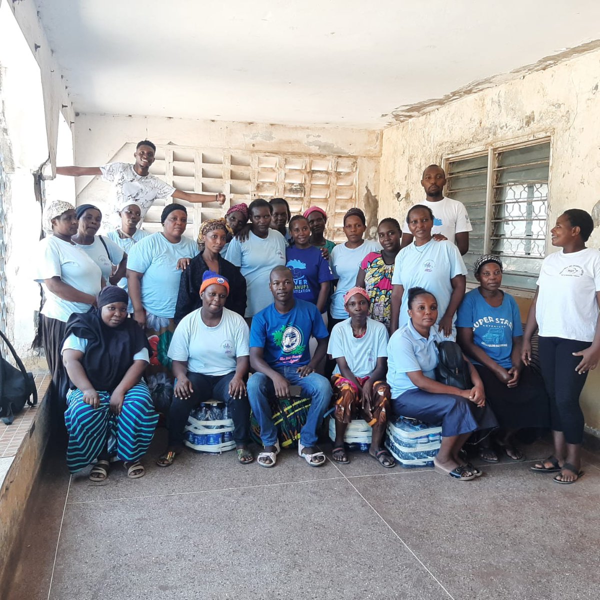 We Participated in the training of Likoni Women Hope &amp; Eco CBO (Plastic Mamas)  on how to use trash plastic bottles and upcycled clothes to make padded stools. 100 bottles collected from Shelly Beach were used to make 6 padded stools. #UNEA5 #BeatPlasticPollution #cleanseas
