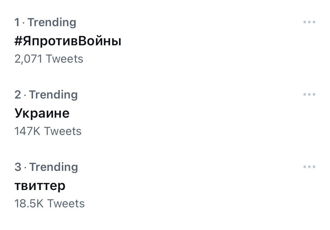 Was in Moskau aktuell bei Twitter trendet:

„Ich bin gegen den Krieg“