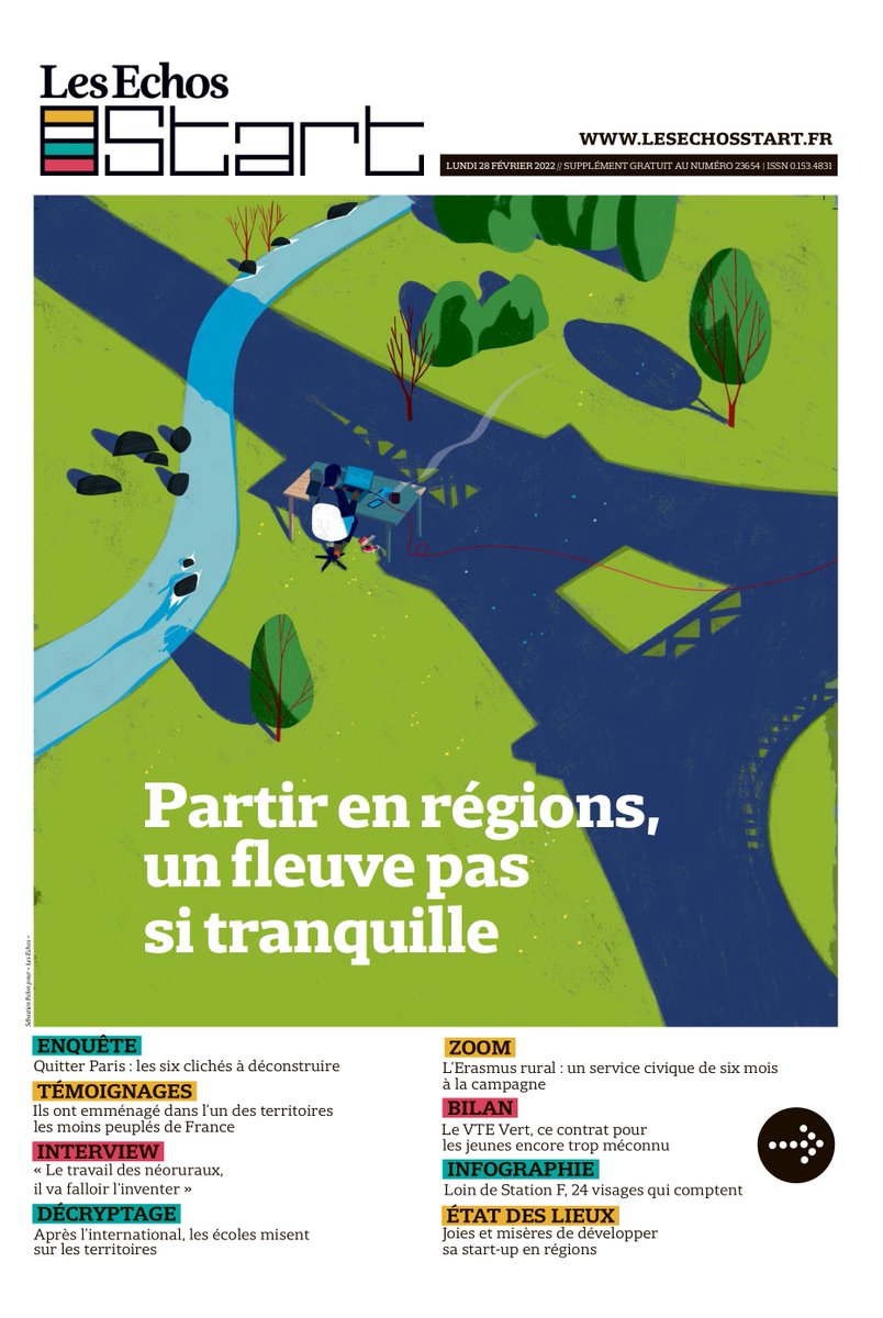 Les Echos-Le Parisien Communication (@echos_parisien) on Twitter photo Aujourd'hui à la Une des <a href="/EchosStart/">Les Echos START</a> : partir en régions, un fleuve pas si tranquille.
🔎 Focus sur ces Français partis s'installer dans des territoires isolés.
🌳 Partir au vert : les 6 clichés à déconstruire.
⏩ En kiosque
⏩ Sur le numérique Aujourd'hui à la Une des <a href="/EchosStart/">Les Echos START</a> : partir en régions, un fleuve pas si tranquille.
🔎 Focus sur ces Français partis s'installer dans des territoires isolés.
🌳 Partir au vert : les 6 clichés à déconstruire.
⏩ En kiosque
⏩ Sur le numérique