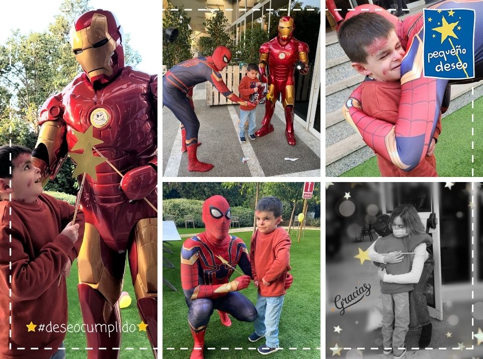 Fundación Pequeño Deseo (@fpdeseo) on Twitter photo En el #DíadelasEnfermedadesRaras os presentamos a Leo que quería conocer a #IronMan y #Spiderman. Nuestra varita💫hizo su magia y... #deseocumplido Juntos pasaron la tarde y al acabar le dijo a su hada...¡Gracias es el mejor día de mi vida no lo olvidaré nunca🥰! <a href="/retopichon/">#RetoPichón</a> 💙 En el #DíadelasEnfermedadesRaras os presentamos a Leo que quería conocer a #IronMan y #Spiderman. Nuestra varita💫hizo su magia y... #deseocumplido Juntos pasaron la tarde y al acabar le dijo a su hada...¡Gracias es el mejor día de mi vida no lo olvidaré nunca🥰! <a href="/retopichon/">#RetoPichón</a> 💙