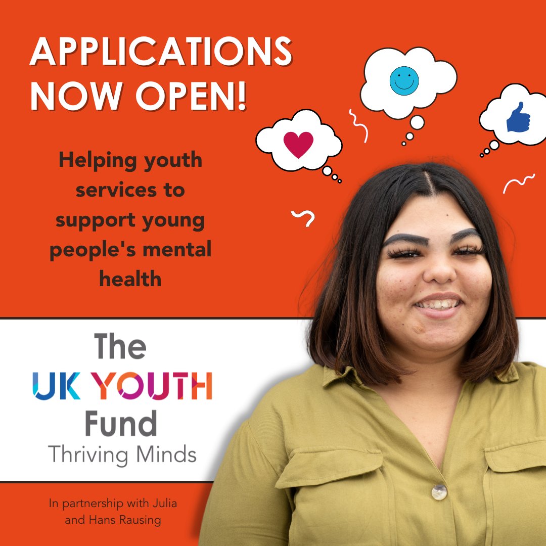 UKYouth's tweet image. The UK Youth Fund – Thriving Minds is now LIVE 🚨 

In partnership with @JHRTrust, we’re investing 💰 £10 million 💰 into youth work over the next 3 years to help youth organisations support young people’s #MentalHealth!  

👇 APPLY HERE 👇
ukyouth.org/thriving-minds