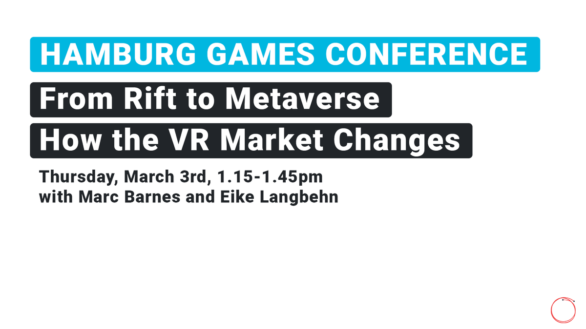 So much has changed in just a few years when you think about Virtual Reality. We'll talk about what that means for VR game development at the <a href="/hamburg_games/">Hamburg Games Conference</a> Conference #HGC22 on Thursday, March 3rd, from 1.15 to 1.45pm, with our very own @3GreenBars and <a href="/k_lngbhn/">eike</a>.
