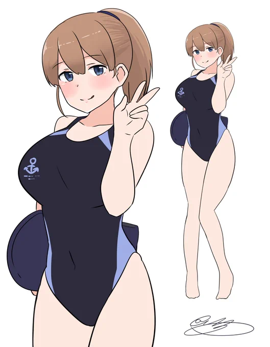 #今月描いた絵を晒そう
水着艦娘を描いていました 