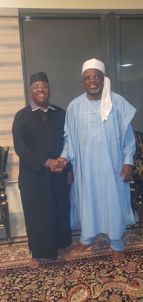 SSMSupportGroup's tweet photo. #SSMOnTheMove
Jagaba of Jimeta, Sunny Sylvester Moniedafe (SSM) paid a courtesy visit to H.E. Sen. Muhammad Jibrilla Bindow, former Governor Adamawa State in his residence. Jagaba was accompanied by the Deputy Director General of the SSM Campaign Org, Alhaji Usman Iya Abbas. https://t.co/PvWkZ1xy1V