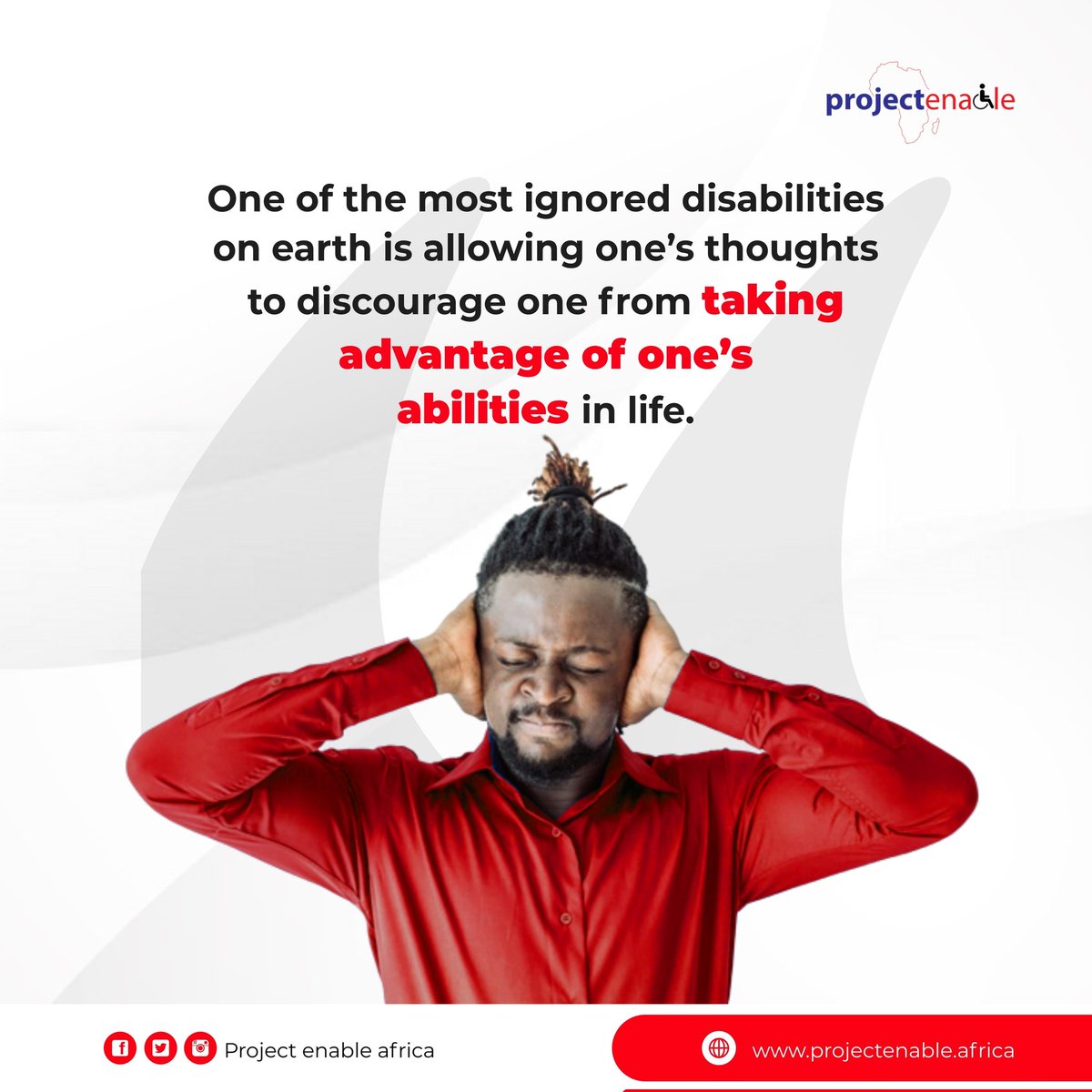 Project_Enable's tweet photo. Don’t entertain negative thoughts, empower yourself with positive thoughts and believe in yourself to achieve great things.
Welcome to a new week and the last day of the second month in the year 2022.
#Monday #thought #february #projectenable https://t.co/6MD0v7jals