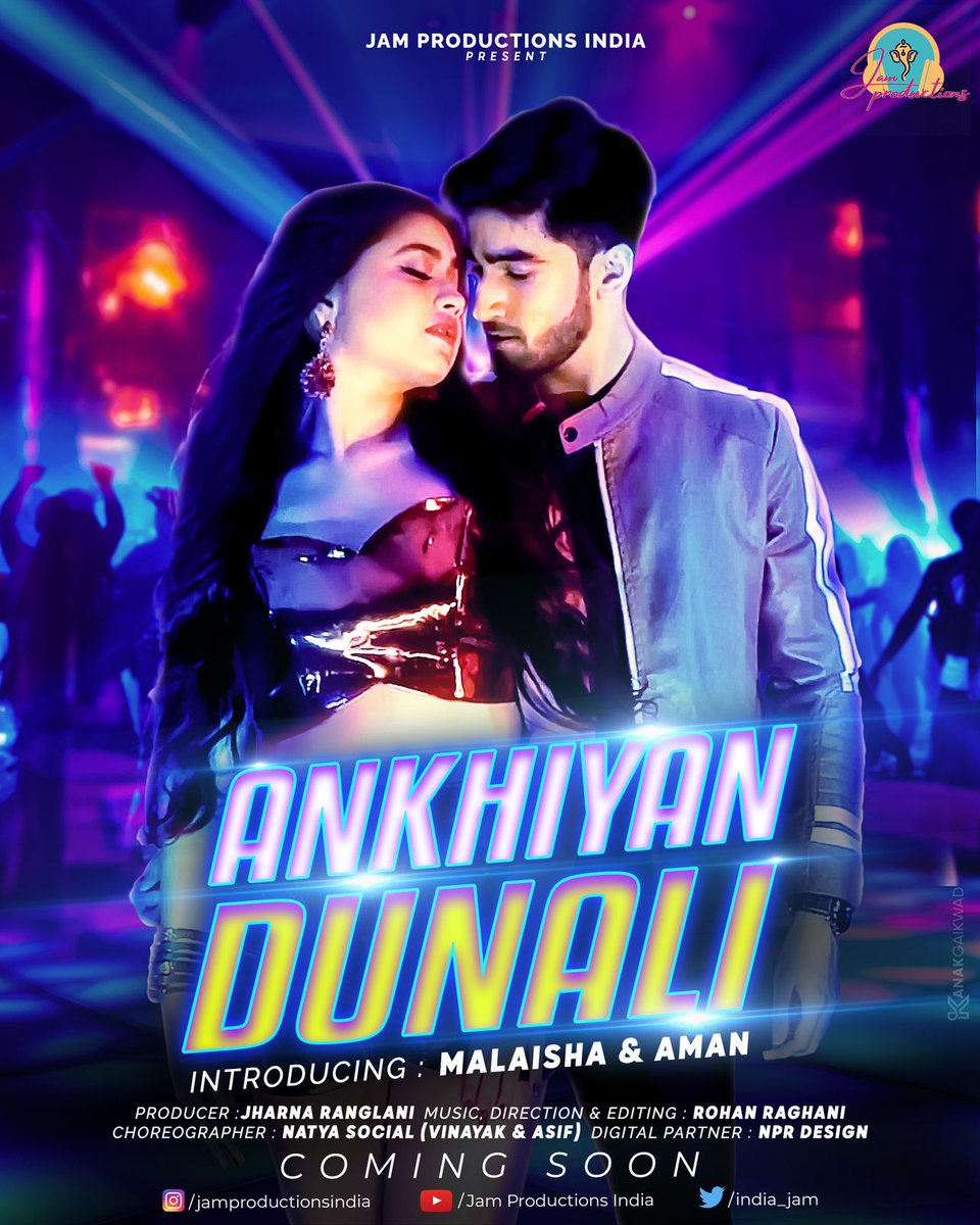 rameshlaus's tweet photo. Introducing #Malaisha who is set to take everyone by surprise with her upcoming song #AnkhiyanDulani alongside #Aman 
Produced by #JharnaRanglani under the banner name #JamProductionsIndia https://t.co/2K7lmcO6cN