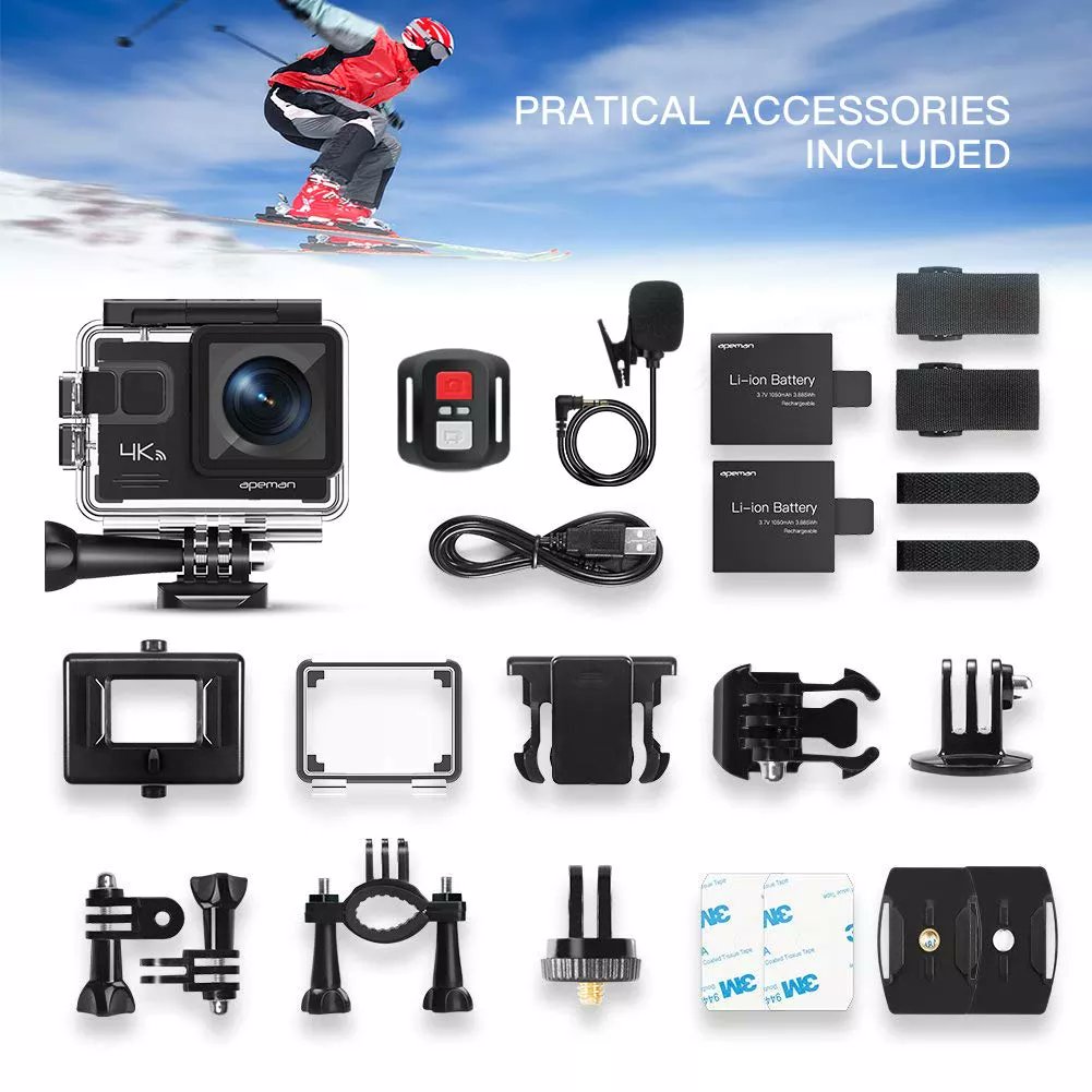 ApemanAsia's tweet image. All APEMAN action cameras are waterproof and come with accessories to help you attach the action camera to your bike, motorcycle or sports gear so you can take pictures and videos in wet weather, underwater and while playing sports. All accessories are already in the box.