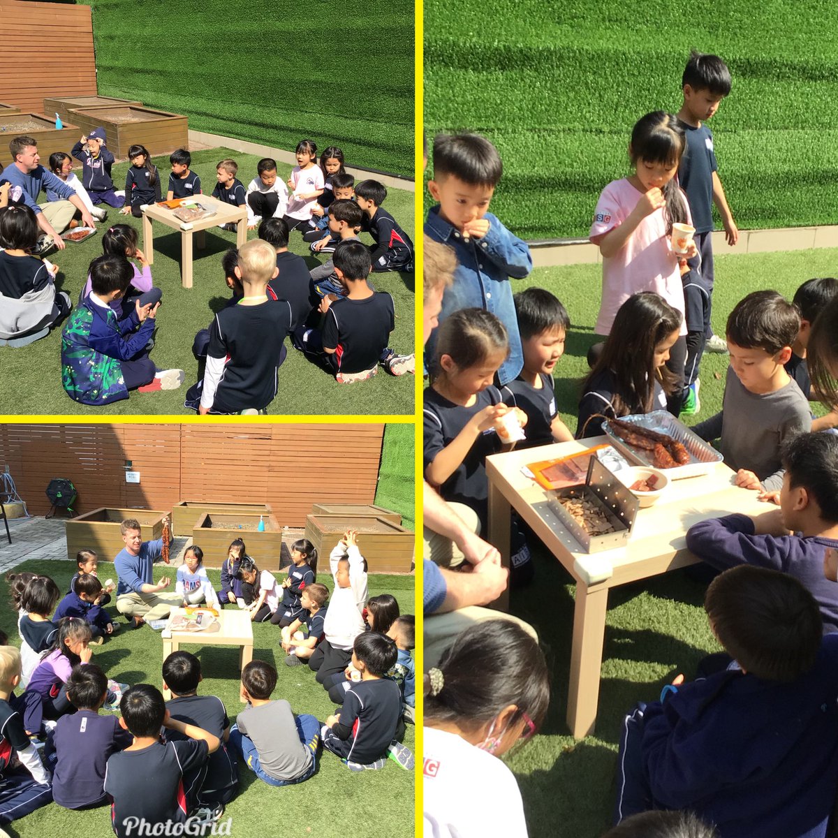 Debbiemcolwill's tweet photo. Collaboration for the win! Sts @AISGZ were learning about different ways to preserve food in #HWOO so it seemed like the perfect opportunity for some hands-on learning with PRESERVATION ROTATIONS. Canning, smoking, dehydrating, and pickling ✅ @CMiolee @AdrianaRewald https://t.co/19IfZTXLQX