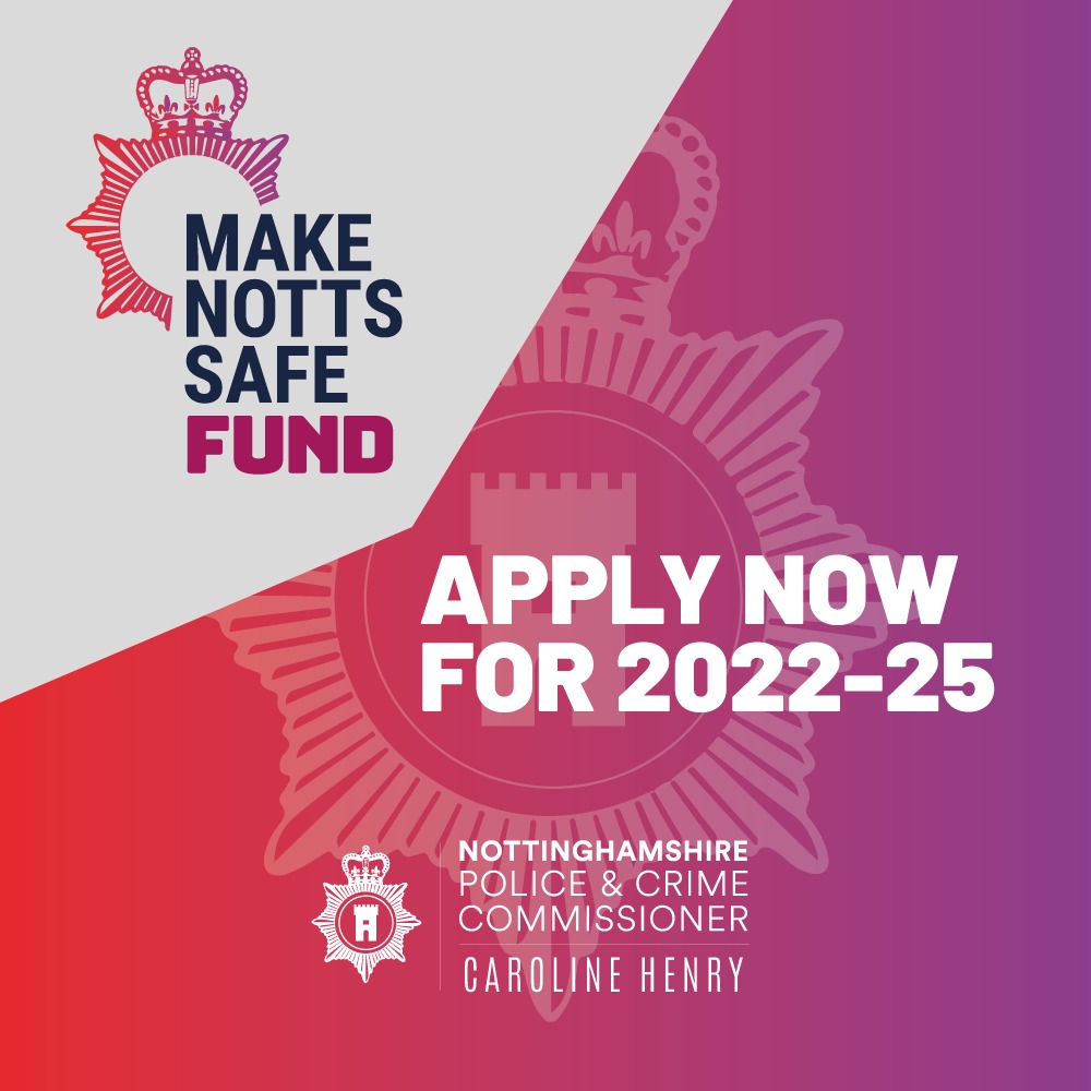 📢 Apply before 7th March for our new Make Notts Safe Grants 📢 Applications are open for community groups and third sector organisations who can help make a tangible difference to community safety and crime prevention. Read more & apply here: bit.ly/3BS4lwJ