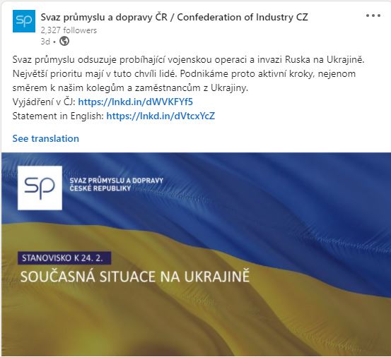 NCP40's tweet photo. 👏 Naši partneři se aktivně zapojují do pomoci Ukrajině. @ABRASoftware , @Ceskasporitelna , @TMobile , @SvazPrumyslu , @CVUTPraha , @VUTvBrne , @vsbtuo , @AutoSAP_CZ , @PocketVirtual a další. Děkujeme a podporujeme. https://t.co/5eVlCPQcJI