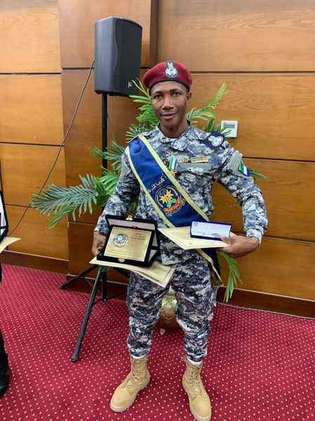 Salonemessenger's tweet photo. Sierra Leonean police officer David Sylver Kendema awarded IDEAL OFFICER ( Most outstanding/ Best officer in Egypt 
Congratulations David. https://t.co/KQmEdSEvGC
